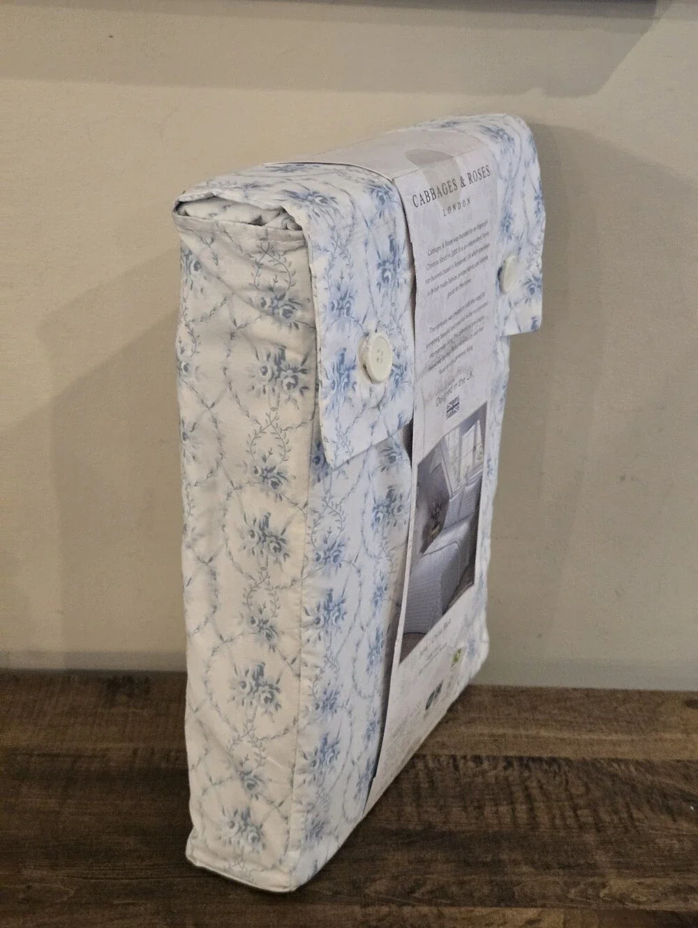 Cabbages & Roses 100% Cotton Percale 4 Pc Full Sheet Set Julia China Blue